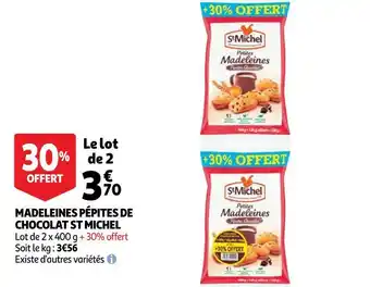 Auchan St michel madeleines pépites de chocolat offre
