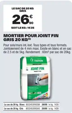Brico Dépôt JOINT FIN Mortier pour joint fin gris offre