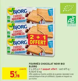 Intermarché Contact Fourrés chocolat noir bio bjorg offre