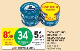 Intermarché Contact Thon naturel démarche responsable petit navire offre
