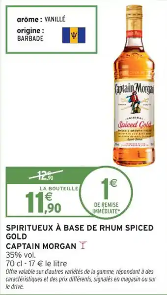Intermarché Contact Spiritueux à base de rhum spiced gold captain morgan offre
