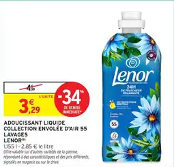 Intermarché Contact Adoucissant liquide collection envolée d'air 55 lavages lenor offre