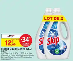 Intermarché Contact Lessive liquide active clean skip offre