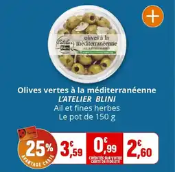 Coccimarket Olives vertes à la méditerranéenne l'atelier blini offre