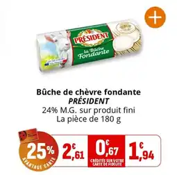 Coccimarket Bûche de chèvre fondante président offre