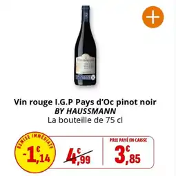 Vin rouge i.g.p pays d'oc pinot noir by haussmann