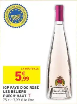 Intermarché Contact Igp pays d'oc rosé les béliers puech-haut offre