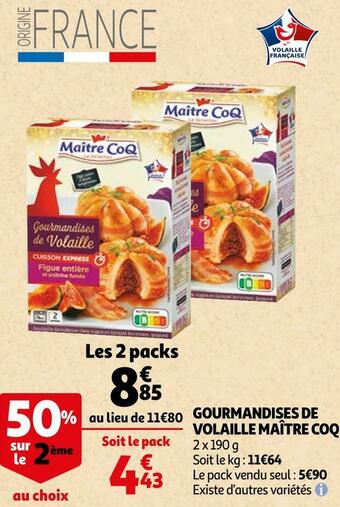 Auchan Maître coq gourmandises de volaille offre