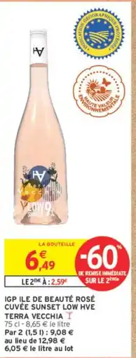 Intermarché Contact Igp ile de beauté rosé cuvée sunset low hve terra vecchia offre