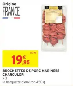 Brochettes de porc marinées charculor