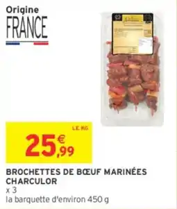 Intermarché Contact Brochettes de bœuf marinées charculor offre