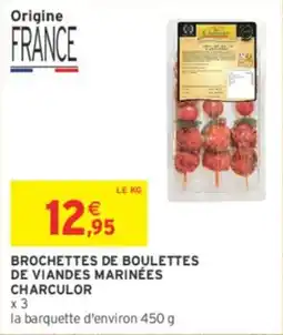 Brochettes de boulettes de viandes marinées charculor