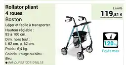 Technicien de Santé Rollator pliant 4 roues offre