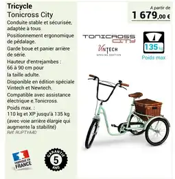 Technicien de Santé Tonicroos City Tricycle offre