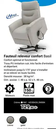Technicien de Santé Hexa Fauteuil releveur confort Basil offre