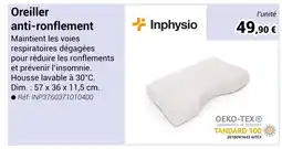 Technicien de Santé Inphysio Oreiller anti-ronflement offre