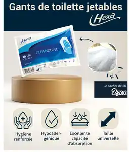 Technicien de Santé Hexa Gants de toilette jetables offre