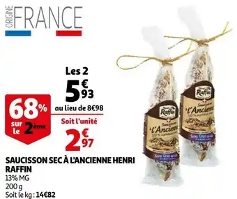 Auchan Henri raffin saucisson sec à l'ancienne offre