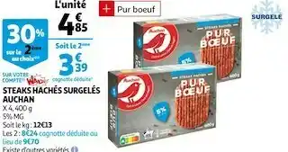 Auchan Auchan steaks hachés surgelés offre