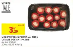 Intermarché Contact Mini poivrons farcis au thon l'italie des antipastis offre