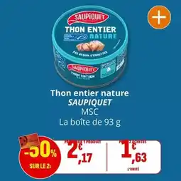 Coccinelle Supermarché Saupiquet - thon entier nature msc offre