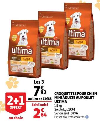 Auchan Ultima croquettes pour chien mini adulte au poulet offre