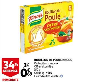 Auchan Knorr bouillon de poule offre