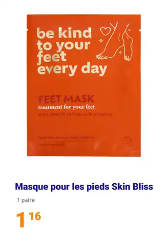 Action Masque pour les pieds Skin Bliss offre