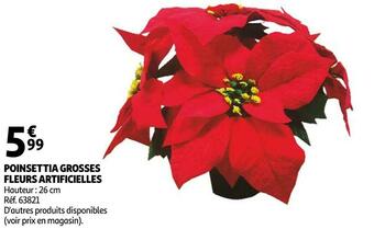 Auchan Poinsettia grosses fleurs artificielles offre