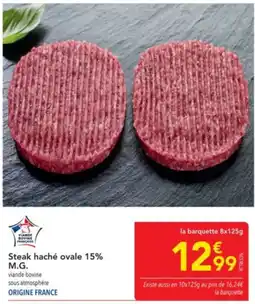 METRO Steak haché ovale 15% M.G. offre