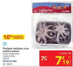 METRO Poulpes nettoyés crus entiers battus offre