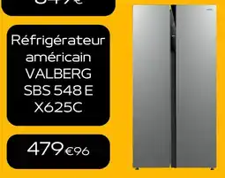 Electro Dépôt Réfrigérateur américain valberg sbs 548 e x625c offre
