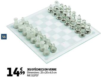 Auchan Jeu d'échecs en verre offre