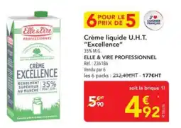 METRO Crème liquide u.h.t. excellence elle & vire professionnel offre