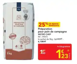 METRO Préparation pour pain de campagne metro chef offre