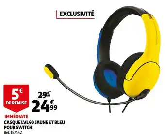 Casque lvl40 jaune et bleu pour switch