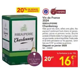 METRO RIBEAUPIERRE Vin de France 2024 Chardonnay offre