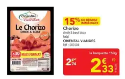 METRO Chorizo oriental viandes offre