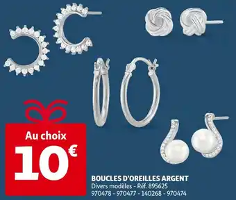 Auchan Boucles d’oreilles argent offre