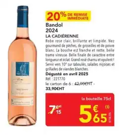 METRO LA CADIÉRENNE Bandol 2024 offre