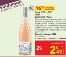 METRO SWIMMING POULE Pays d'Oc I.G.P. 2024 offre