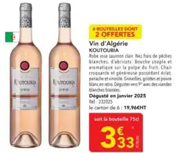 METRO KOUTOUBIA Vin d'Algérie offre