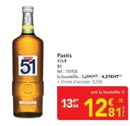 METRO 51 Pastis 45% offre