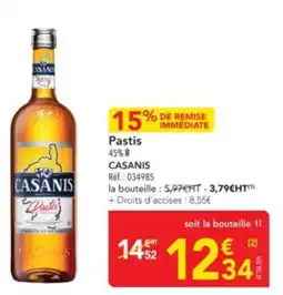 METRO CASANIS Pastis offre