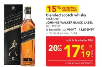 METRO JOHNNIE WALKER BLACK LABEL Blended scotch whisky offre