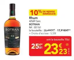 METRO BOTRAN Rhum 40% offre