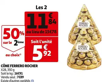 Auchan Ferrero rocher cône ferrero rocher offre