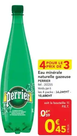 METRO PERRIER Eau minérale naturelle gazeuse offre