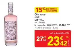 METRO MISTRAL Gin rose 40% offre
