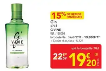 METRO G'VINE Gin offre